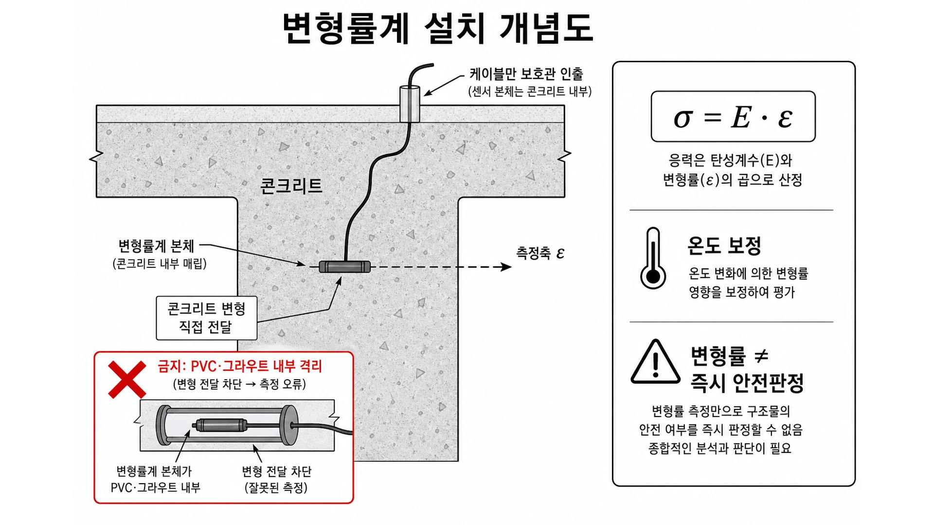변형률계 설치 개념도